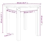 vidaXL Konferenčný stolík sivý Ø 55x45 cm borovicový masív – Obrázok 8