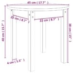 vidaXL Konferenčný stolík sivý Ø 45x40 cm borovicový masív – Obrázok 8