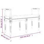 vidaXL Lavička čierna 110x40x70 cm zamat – Obrázok 7