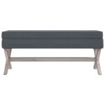 vidaXL Úložná taburetka tmavošedá 110x45x49 cm zamat – Obrázok 3