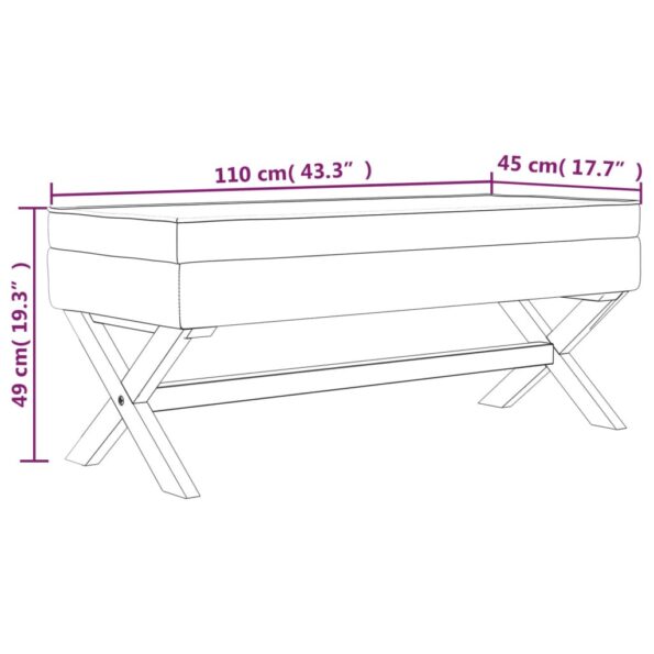 vidaXL Úložná taburetka tmavošedá 110x45x49 cm zamat – Obrázok 7