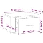 vidaXL Nástenné nočné stolíky 2 ks hnedý dub 50x36x25 cm – Obrázok 11