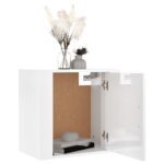 vidaXL Nástenné nočné stolíky 2 ks lesklé biele 50x30x47 cm – Obrázok 4
