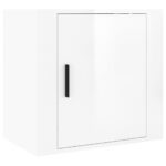 vidaXL Nástenné nočné stolíky 2 ks lesklé biele 50x30x47 cm – Obrázok 5