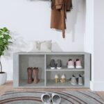 vidaXL Botník betónovo sivý 100x35x45 cm spracované drevo – Obrázok 3