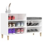 vidaXL Botník biely 102x36x60 cm spracované drevo – Obrázok 4