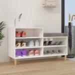 vidaXL Botník biely 102x36x60 cm spracované drevo