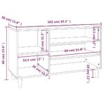 vidaXL Botník dymový dub 102x36x60 cm spracované drevo – Obrázok 8