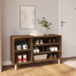 vidaXL Botník dymový dub 102x36x60 cm spracované drevo