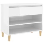 vidaXL Botník lesklý biely 70x36x60 cm spracované drevo – Obrázok 2