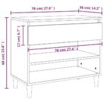 vidaXL Botník lesklý biely 70x36x60 cm spracované drevo – Obrázok 10
