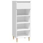 vidaXL Botník biely 40x36x105 cm spracované drevo – Obrázok 2
