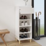vidaXL Botník biely 40x36x105 cm spracované drevo – Obrázok 6