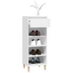 vidaXL Botník biely 40x36x105 cm spracované drevo – Obrázok 7