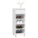 vidaXL Botník biely 40x36x105 cm spracované drevo – Obrázok 8