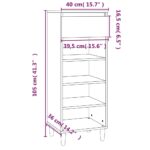 vidaXL Botník biely 40x36x105 cm spracované drevo – Obrázok 10