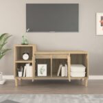 vidaXL TV skrinka dub sonoma 100x35x55 cm spracované drevo – Obrázok 3