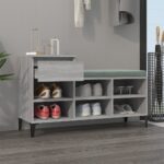 vidaXL Botník sivý dub sonoma 102x36x60 cm spracované drevo – Obrázok 3