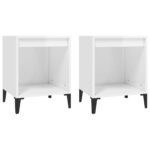 vidaXL Nočné stolíky 2 ks lesklé biele 40x35x50 cm – Obrázok 2
