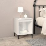 vidaXL Nočné stolíky 2 ks lesklé biele 40x35x50 cm – Obrázok 3