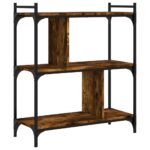 vidaXL Knižnica 3-poschodová dymový dub 76x32x88 cm kompozitné drevo – Obrázok 6