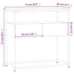 vidaXL Konzolový stolík dymový dub 75x40x75 cm kompozitné drevo – Obrázok 11