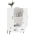 vidaXL Vysoká skrinka biel 69,5x31x115 cm kompozitné drevo – Obrázok 4