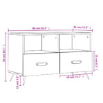 vidaXL TV skrinka biela 80x36x50 cm spracované drevo – Obrázok 12