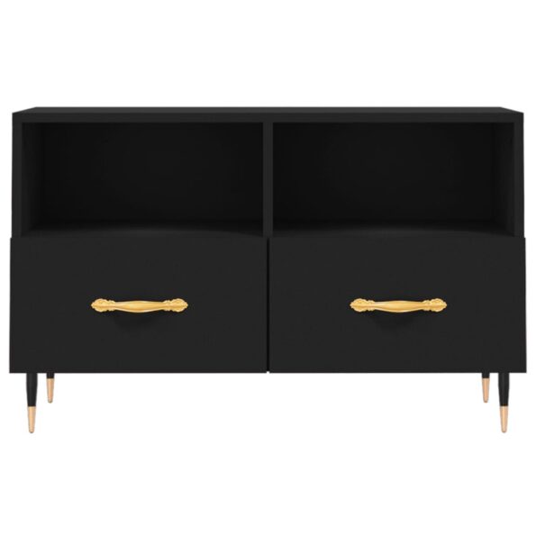 vidaXL TV skrinka čierna 80x36x50 cm spracované drevo – Obrázok 5