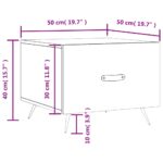 vidaXL Konferenčný stolík biely 50x50x40 cm kompozitné drevo – Obrázok 12