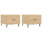 vidaXL Konferenčné stolíky 2 ks dub sonoma 50x50x40cm kompozitné drevo – Obrázok 2