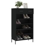 vidaXL Botník čierny 60x35x105 cm kompozitné drevo – Obrázok 3