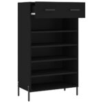vidaXL Botník čierny 60x35x105 cm kompozitné drevo – Obrázok 5