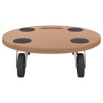 vidaXL Vozíky na kolieskach 2 ks okrúhle kompozitné drevo – Obrázok 4