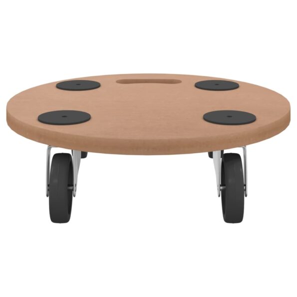 vidaXL Vozíky na kolieskach 2 ks okrúhle kompozitné drevo – Obrázok 4