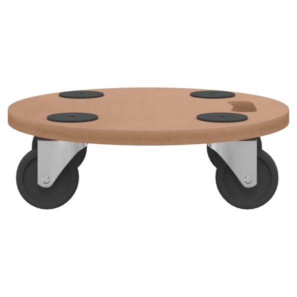 vidaXL Vozíky na kolieskach 2 ks okrúhle kompozitné drevo – Obrázok 5