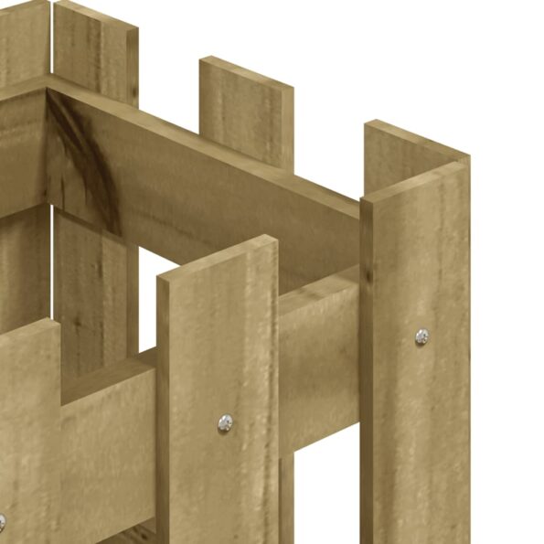 vidaXL Záhradný kvetináč s dizajnom plotu 30x30x30 cm impregn.borovica – Obrázok 7