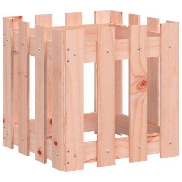 vidaXL Záhradný kvetináč s dizajnom plotu 40x40x40 cm masívny douglas – Obrázok 2