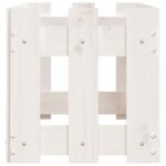 vidaXL Vyvýšený záhon s dizajnom plotu biely 100x30x30 cm borovica – Obrázok 6
