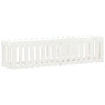 vidaXL Vyvýšený záhon s dizajnom plotu biely 200x50x50 cm borovica – Obrázok 4