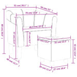 vidaXL Klubové kreslo s podnožkou modré látka – Obrázok 8