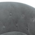 vidaXL Klubové kreslo s podnožkou tmavosivé zamat – Obrázok 6