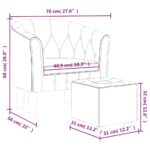 vidaXL Klubové kreslo s podnožkou tmavosivé zamat – Obrázok 8