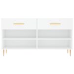 vidaXL Lavička na topánky, biela 102x35x55 cm, kompozitné drevo – Obrázok 6