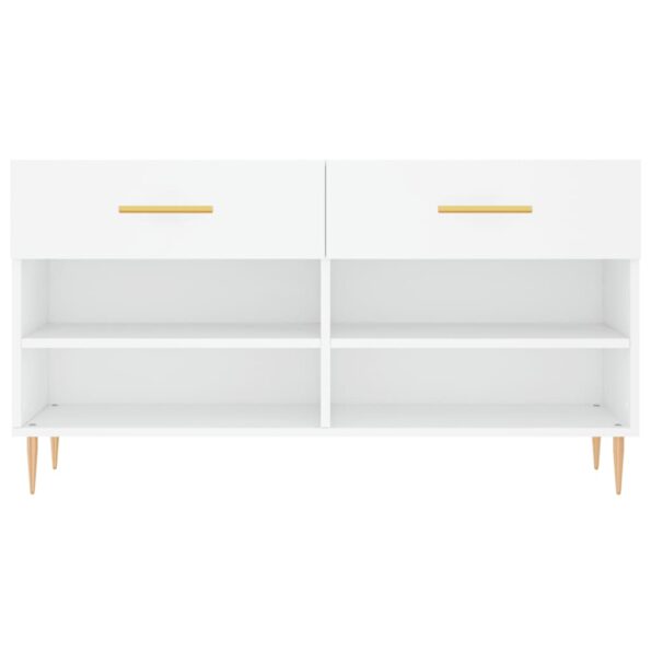 vidaXL Lavička na topánky, biela 102x35x55 cm, kompozitné drevo – Obrázok 6