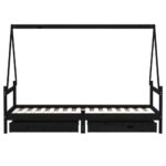 vidaXL Rám detskej postele so zásuvkami čierny 90x200 cm mas. borovica – Obrázok 6