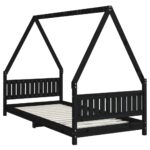 vidaXL Rám detskej postele čierny 90x200 cm masívna borovica – Obrázok 6