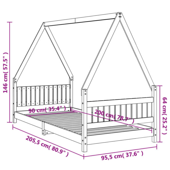 VXL8720845445218_g_en_hd_7.jpg vidaXL Rám detskej postele čierny 90x200 cm masívna borovica – Obrázok 9