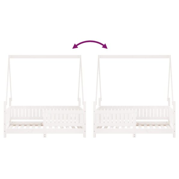 vidaXL Rám detskej postele biely 70x140 cm masívna borovica – Obrázok 8