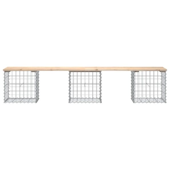 vidaXL Záhradná lavička gabiónový dizajn 203x44x42 cm masívna borovica – Obrázok 3